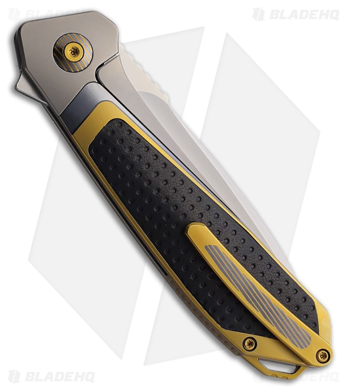 Karbon Knives Smokeshow Frame Lock Knife Titanium/Leather (3.3" BB)