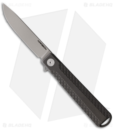 Karbon Knives Beatnik Liner Lock Knife Gray Titanium (3.25" Stonewash 20CV)