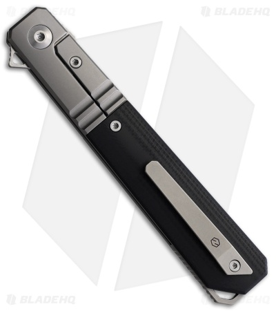 Karbon Knives Flatline Frame Lock Knife Black G-10 (3" Satin 154CM)