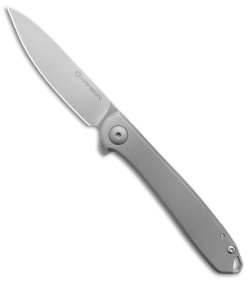 Karbon Knives Tidbit Frame Lock Knife Gray Titanium (3" Satin S35VN) Exclusive