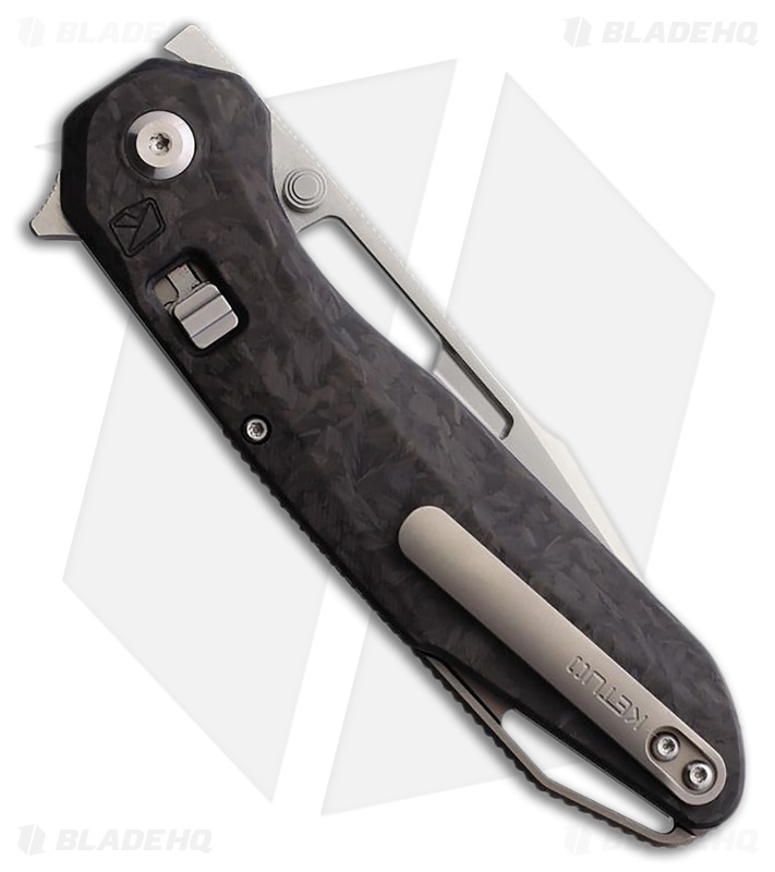 Ketuo Triad V3 Button Liner Lock Knife Shred Carbon Fiber (3.14" BB)