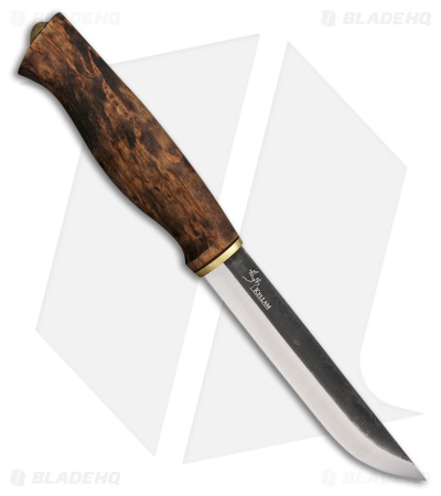 Kellam Knives Puukko Fixed Blade Knife Stained Curly Birch (5" Satin)