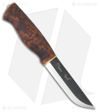 Kellam Knives Fang Fixed Blade Knife Stained Curly Birch (4.75" Satin)