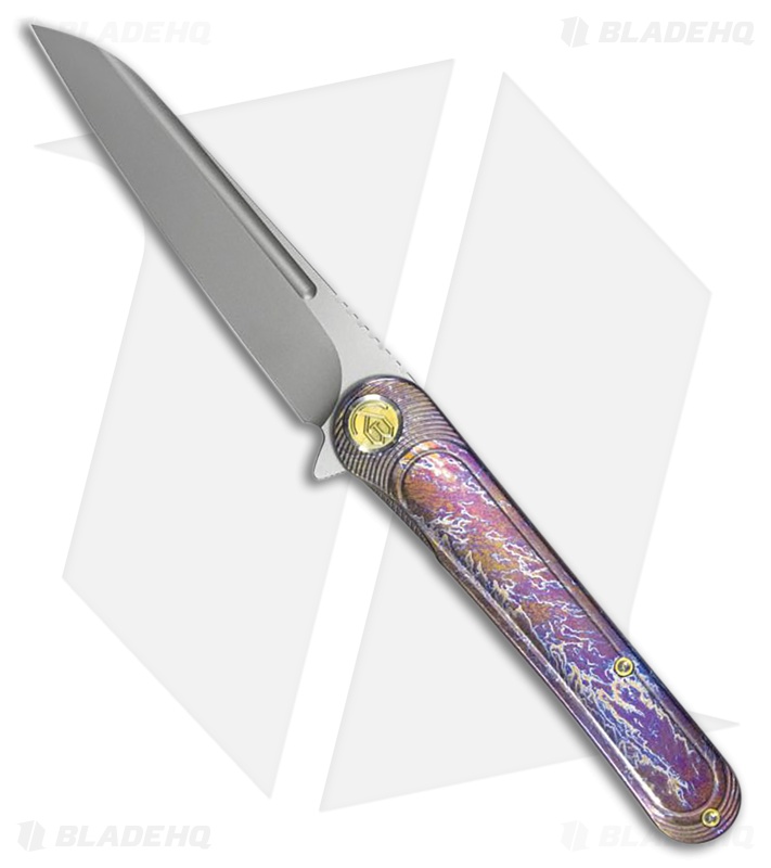 Kubey Knives Dandy Frame Lock Knife Flame Ti BB