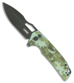 Kubey Knives RDF Button Lock Knife Camo G-10 (3.1" Black SW)