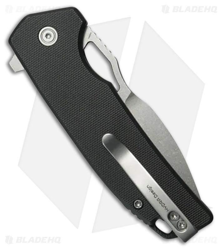Kubey Knives RDF Button Lock Knife Black G-10 (3.11" Stonewash)