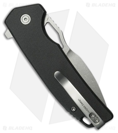 Kubey Knives RDF Button Lock Knife Black G-10 (3.11" Stonewash)