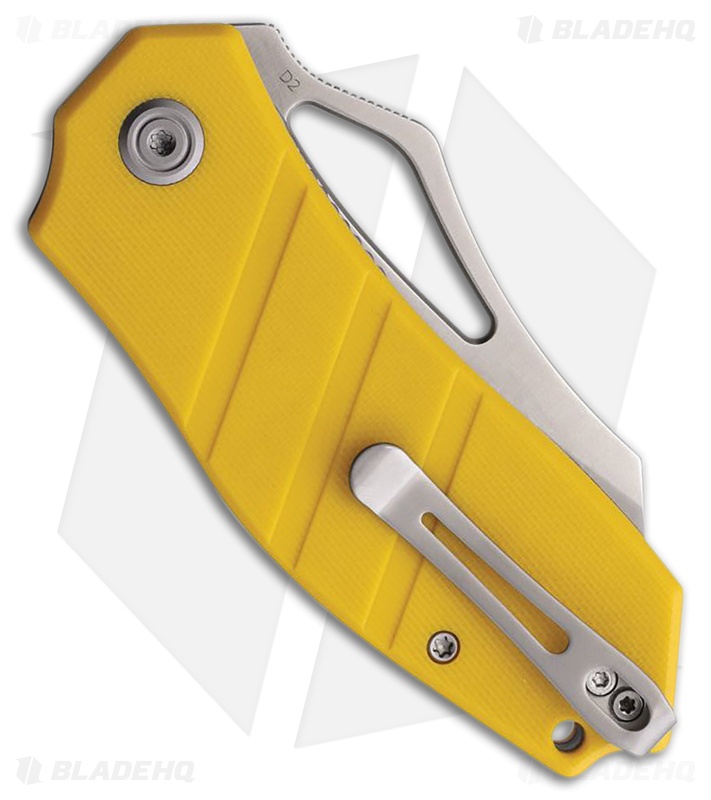 Kubey Knives Cyx Knife Yellow G-10 Satin D2
