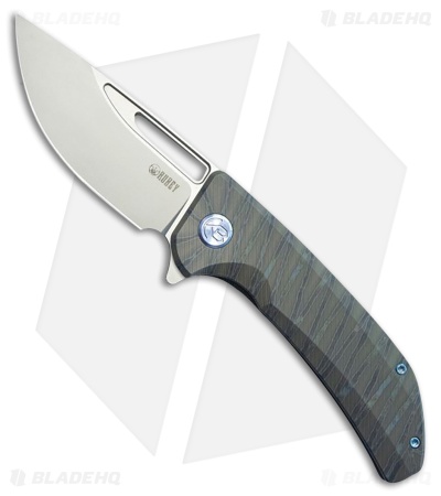 Kubey Knives Hyperion Frame Lock Knife Micro Mill Flamed Ti (3.5" Bead Blast)