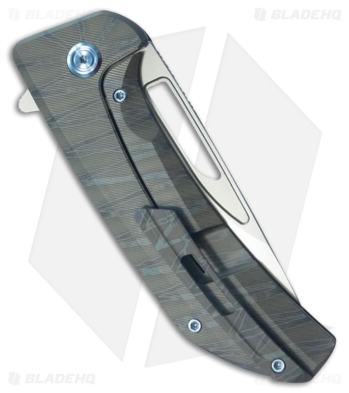Kubey Knives Hyperion Frame Lock Knife Micro Mill Flamed Ti (3.5" Bead Blast)