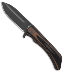 Ka-Bar Mark 98 Liner Lock Knife Black/Brown G-10 - Blade HQ