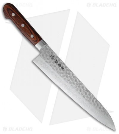 Kanetsune Gyutou Chef's Kitchen Knife  Laminated Wood (9.75" Hammered) KC901