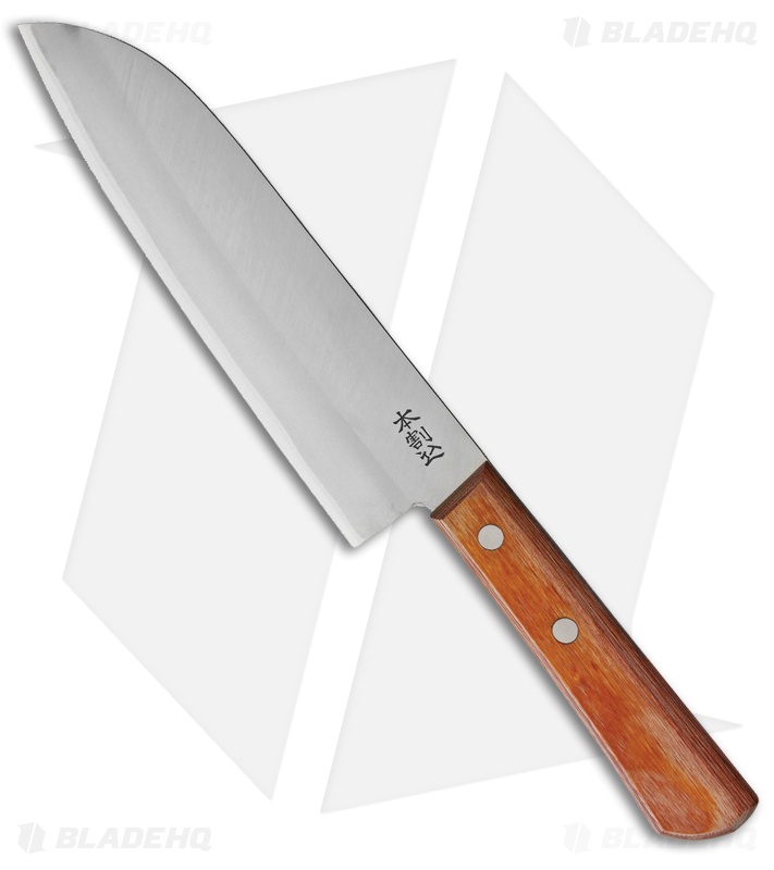 Kanetsune Santoku Kitchen Knife Plywood (6.5" San Mai)  KC350