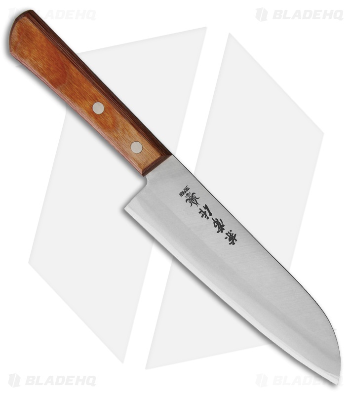 Kanetsune Santoku Kitchen Knife Plywood (6.5" San Mai)  KC350