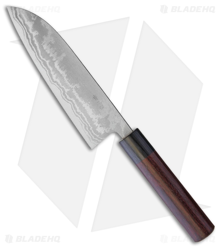 Kanetsune Santoku Kitchen Knife Sandalwood (6.5" San Mai)  KC462