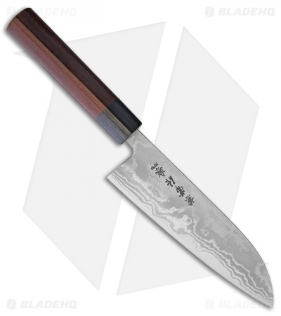 Kanetsune Santoku Kitchen Knife Sandalwood (6.5" San Mai)  KC462