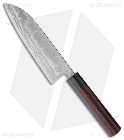 Kanetsune Santoku Kitchen Knife Sandalwood (6.5" San Mai)  KC462