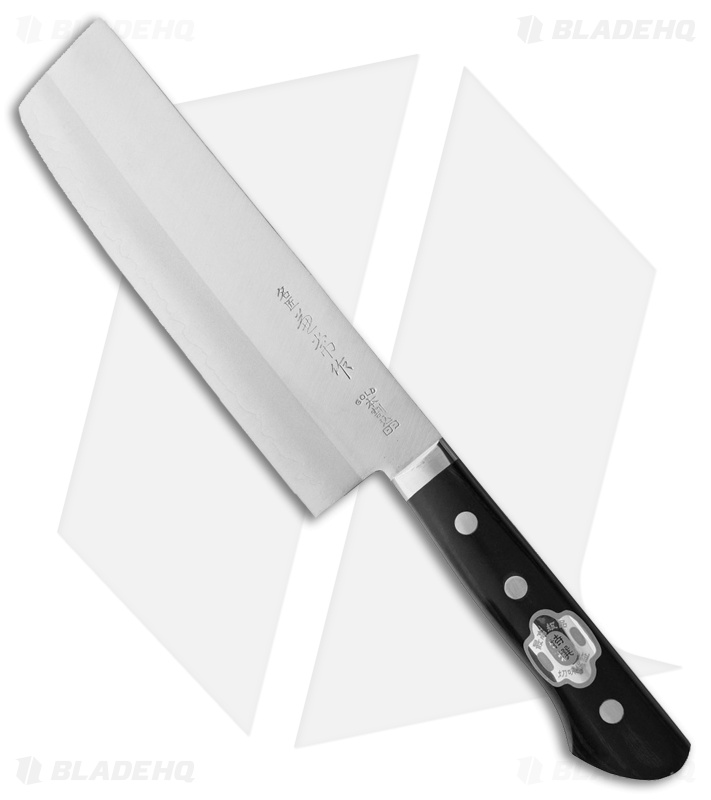 Kanetsune Usubagata Kitchen Knife Smooth Black Wood (6.25" San Mai) KC-905