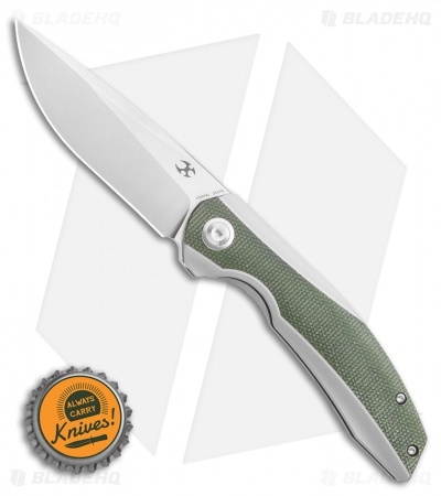 Kansept Knives Accipiter Frame Lock Knife Titanium/Green Micarta (3.5" SW)