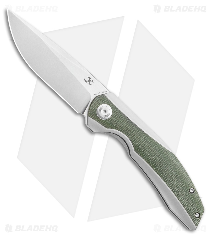 Kansept Knives Accipiter Frame Lock Knife Titanium/Green Micarta (3.5" SW)