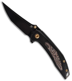 Kansept Knives Greg Schob Baku Liner Lock Knife Copper Foil CF (3.2" Black SW)