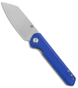 Kansept Knives Bulldozer Liner Lock Flipper Knife Blue G-10 (3.75" Stonewash)