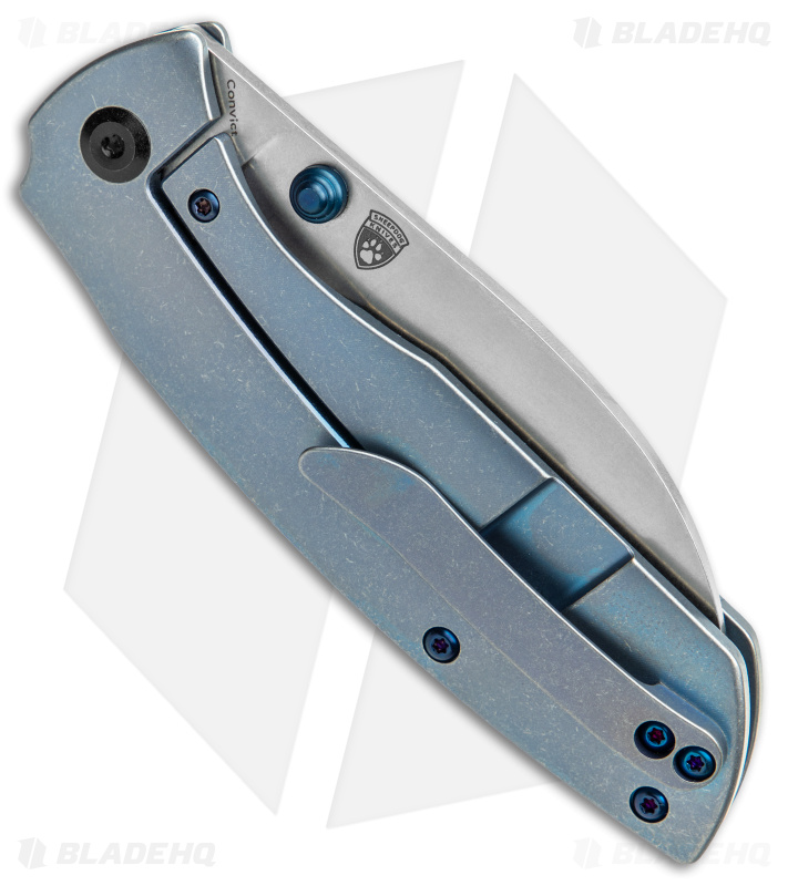 Kansept Knives Convict Frame Lock Knife Blue Titanium (3.3" SW) K1023B2