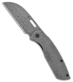 Kansept Knives Convict Liner Lock Knife Black Micarta (3.4" Damascus)