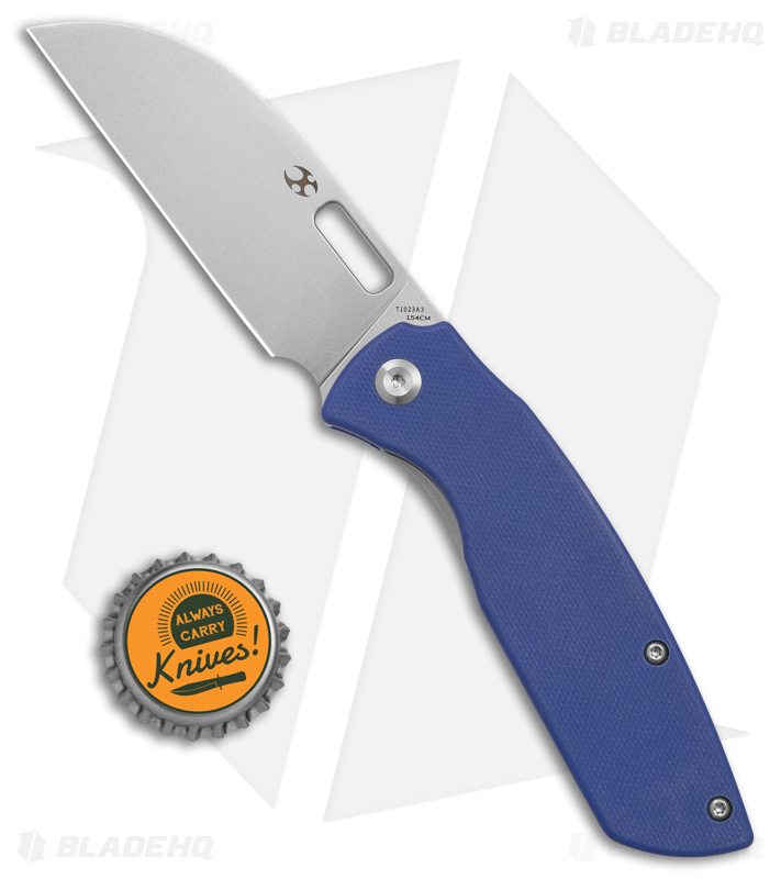 Kansept Knives Convict Liner Lock Knife Blue G-10 (3.4" Stonewash)