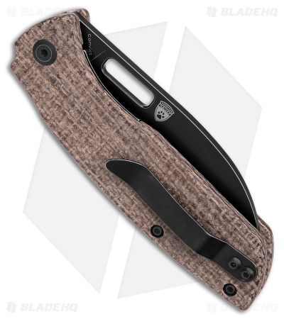 Kansept Knives Convict Liner Lock Knife Brown Micarta (3.4" Black)