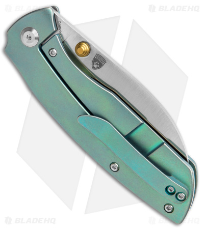 Kansept Knives Convict Frame Lock Knife Green Titanium (3.3" SW) K1023B3