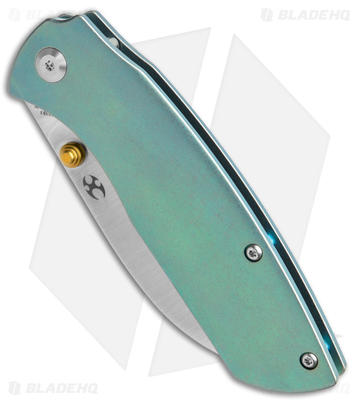 Kansept Knives Convict Frame Lock Knife Green Titanium (3.3" SW) K1023B3