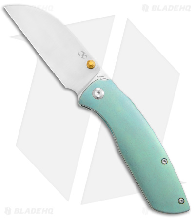 Kansept Knives Convict Frame Lock Knife Green Titanium (3.3" SW) K1023B3
