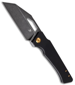 Kansept Knives Egress Liner Lock Knife Black G-10 (3.8" Black Stonewash)