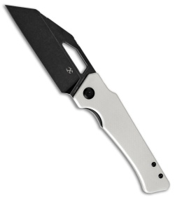 Kansept Knives Egress Liner Lock Knife White G-10 (3.8" Black Stonewash)