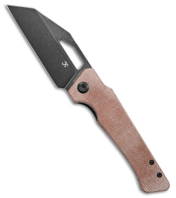 Kansept Knives Egress Liner Lock Knife Brown Micarta (3.8" Black Stonewash)