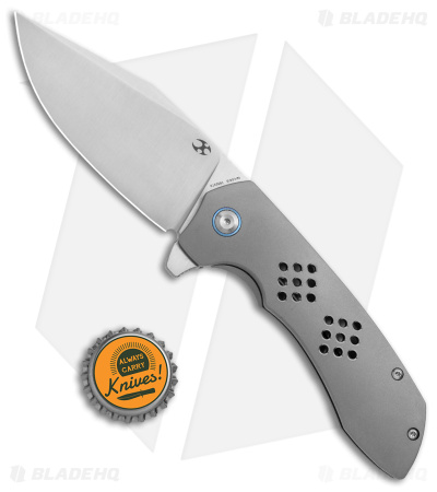 Kansept Entity Frame Lock Knife Bead Blast Titanium (3.5" Satin S35VN) K1036B1