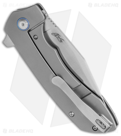 Kansept Entity Frame Lock Knife Bead Blast Titanium (3.5" Satin S35VN) K1036B1