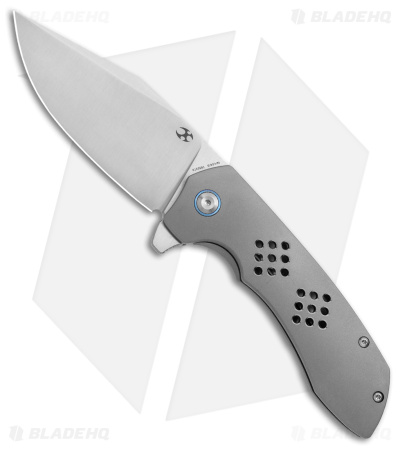 Kansept Entity Frame Lock Knife Bead Blast Titanium (3.5" Satin S35VN) K1036B1