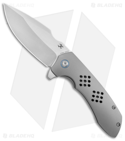 Kansept Entity Frame Lock Knife Bead Blast Titanium (3.5" Satin S35VN) K1036A1