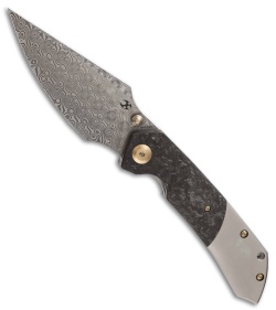 Kansept Greg Schob Fenrir Liner Lock Knife Carbon Fiber/Ti (3.4" Damascus)