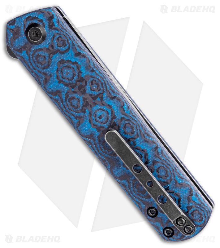Kansept Knives Foosa Slip Joint Knife Black/Blue Carbon Fiber (3" Black SW)