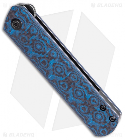 Kansept Knives Foosa Slip Joint Knife Black/Blue Carbon Fiber (3" Black SW)