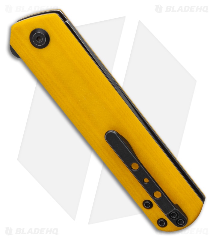 Kansept Knives Foosa Slip Joint Knife Yellow G-10 (3" Black Stonewash)