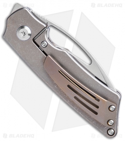 Kansept Knives Goblin Frame Lock Knife Bronze Ti Grooves (2" SW)