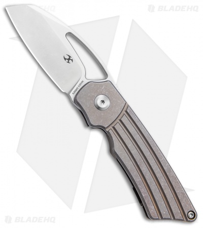 Kansept Knives Goblin - Frame Lock Knife | Bronze Ti/Grooves