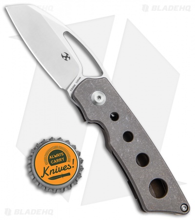 Kansept Knives Goblin Frame Lock Knife Hole Titanium (2" SW)