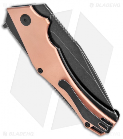 Kansept Knives Willumsen Hellx Liner Lock Knife Copper (3.62" Black SW D2)
