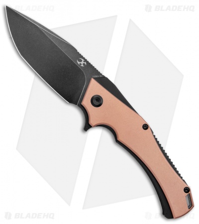 Kansept Knives Willumsen Hellx Liner Lock Knife Copper (3.62" Black SW D2)