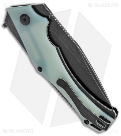 Kansept Knives Willumsen Hellx Jade G-10 Liner Lock Knife (3.62" Black SW D2)